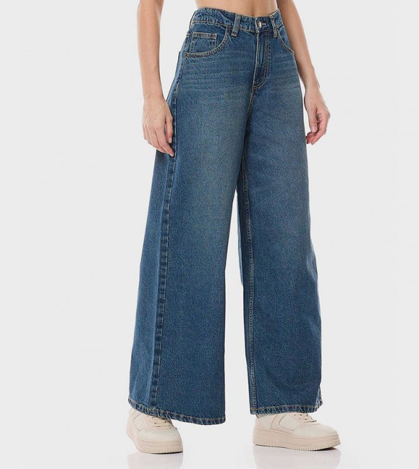 أر آند بي  ملابس - أزرق Wide Leg Jeans