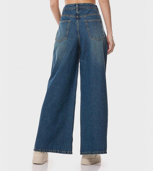 أر آند بي  ملابس - أزرق Wide Leg Jeans