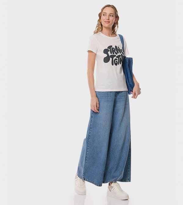 R&B  Jeans - Blue Wide Leg Jeans