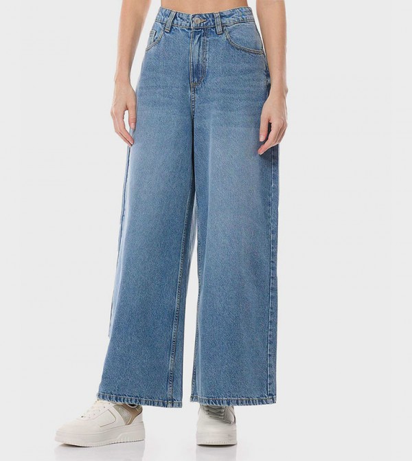 R&B  Jeans - Blue Wide Leg Jeans