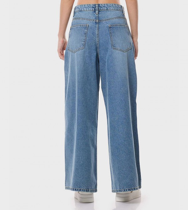 R&B  Jeans - Blue Wide Leg Jeans