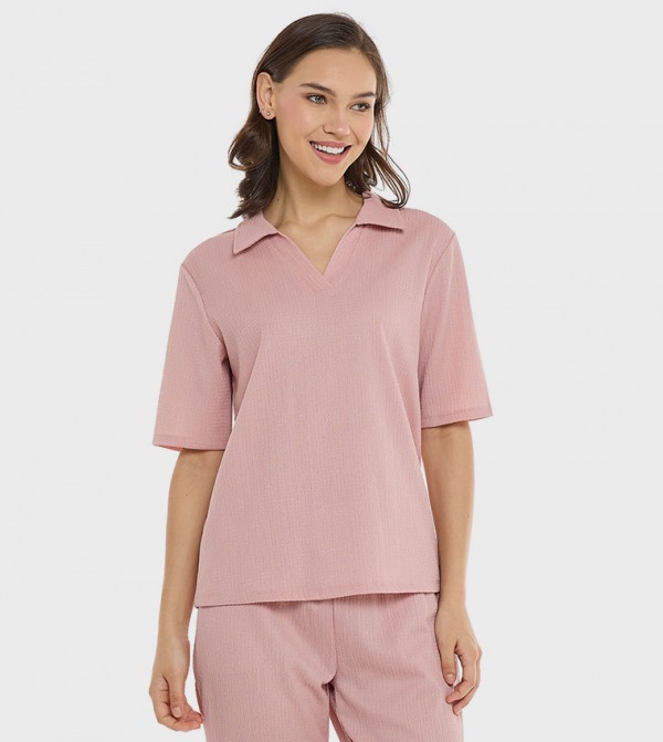 R&B  Clothing - Pink Casual Tops