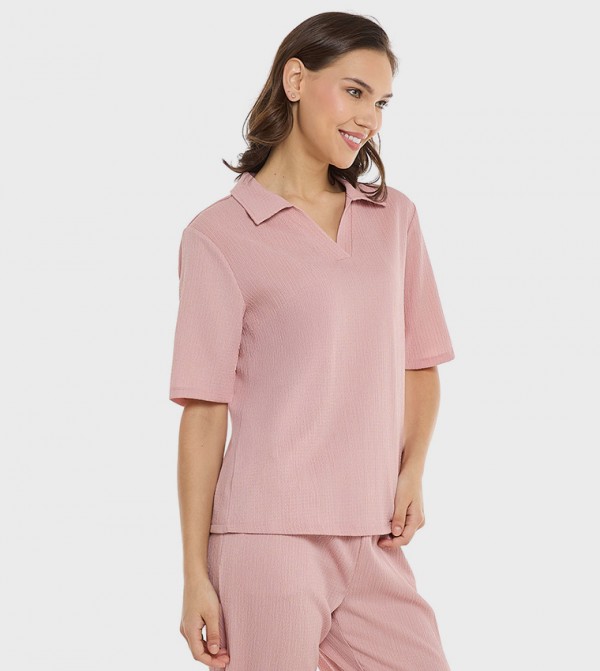 R&B  Clothing - Pink Casual Tops