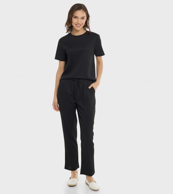 أر آند بي  تيشيرتات كاجوال - أسود تيشيرتات كاجوال