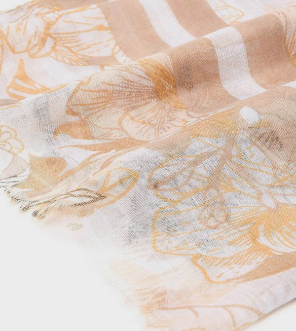 R&B  Scarves - Beige Woven Scarves