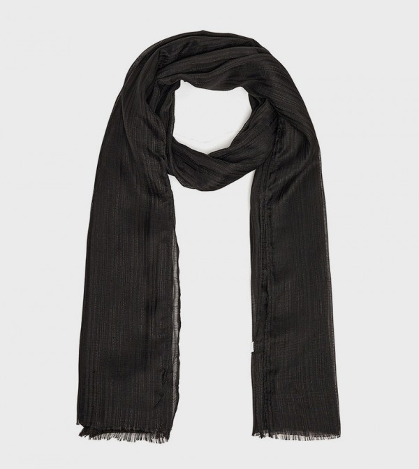R&B  Scarves - Black Woven Scarves