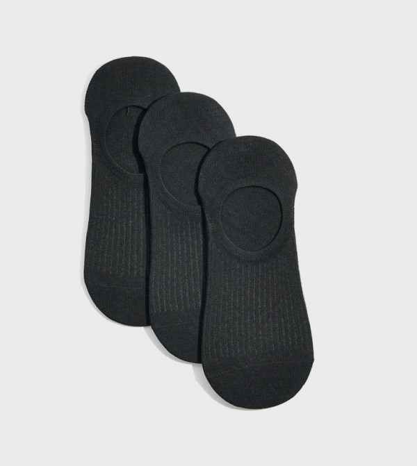 R&B  - Black No Show Socks