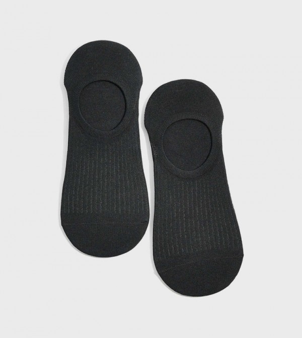 R&B  - Black No Show Socks