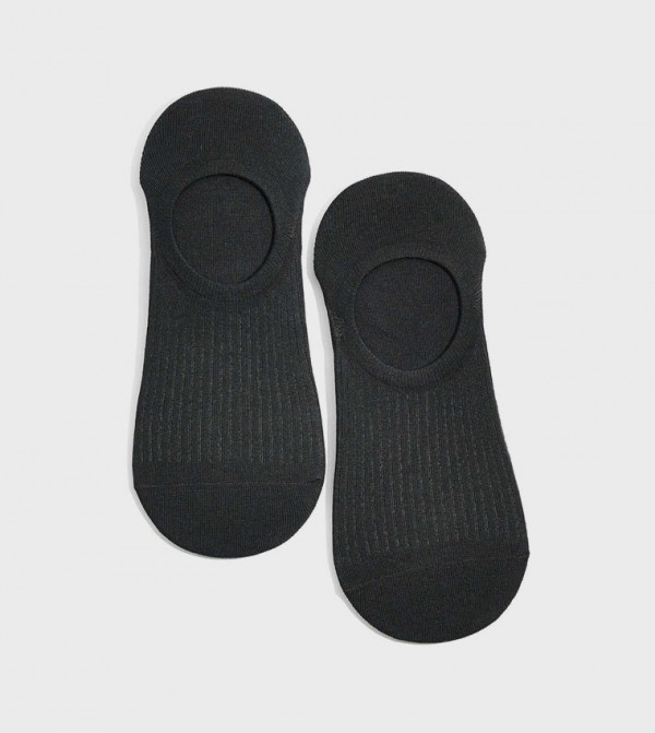 R&B  - Black No Show Socks