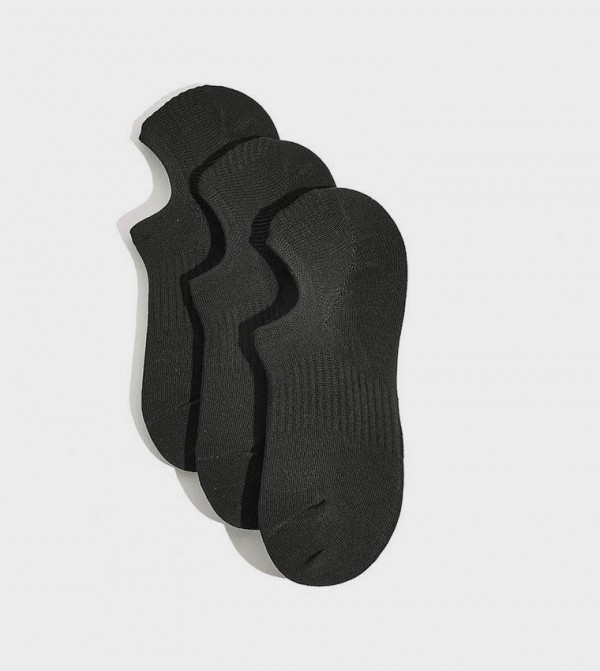 R&B  - Black No Show Socks