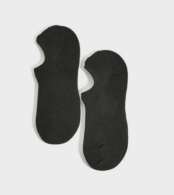 R&B  - Black No Show Socks