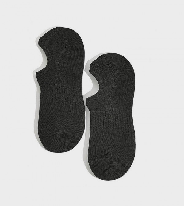 R&B  - Black No Show Socks