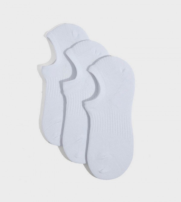 R&B  - White No Show Socks