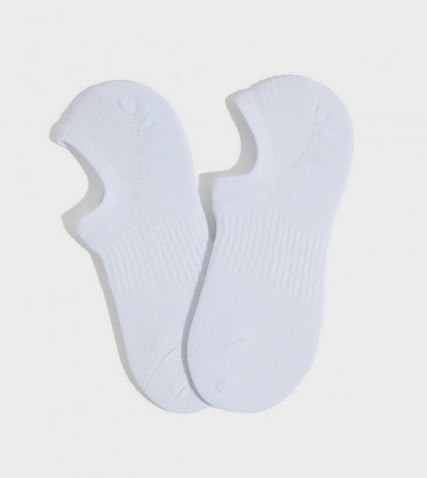 R&B  - White No Show Socks