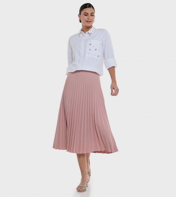 R&B  Skirts - Pink Midi Skirts