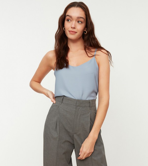 ترينديول - أوتليت  بلوزات - أزرق Casual Tops