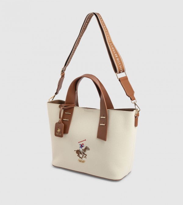 Beverly Hills Polo Club  - Cream Tote Bags