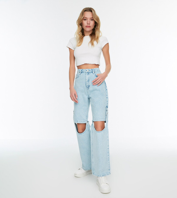 ترينديول 90s-revival - أزرق Straight Jeans