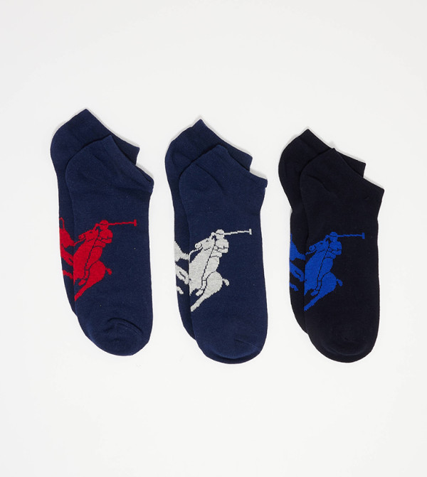 بولو رالف لورين  جوارب للكاحل  - أزرق جوارب للكاحل