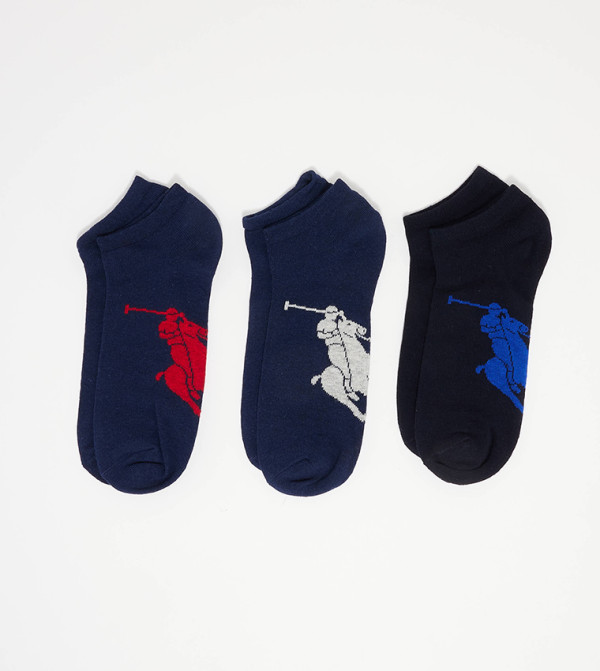 بولو رالف لورين  جوارب للكاحل  - أزرق جوارب للكاحل