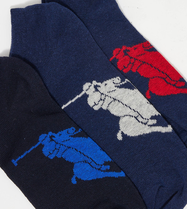 بولو رالف لورين  جوارب للكاحل  - أزرق جوارب للكاحل