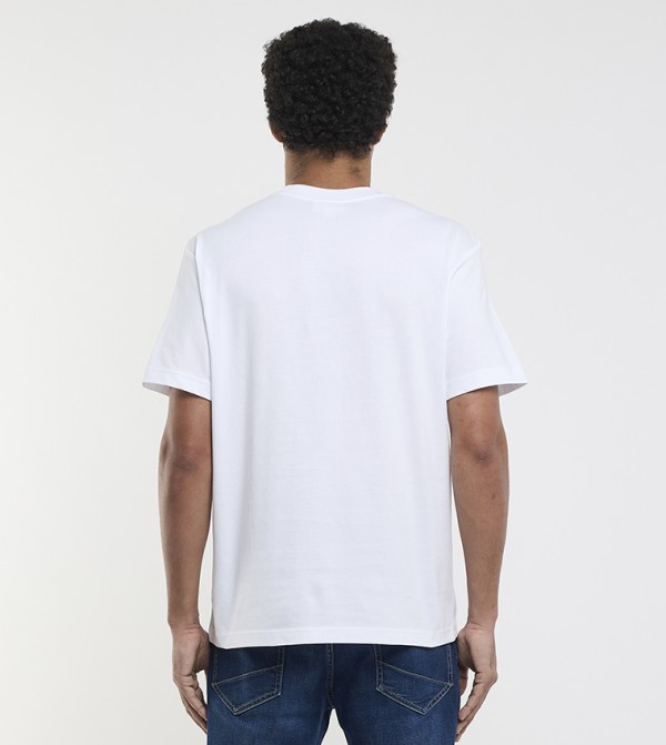 لاكوست لاكوست - أبيض  Round Neck T-Shirts