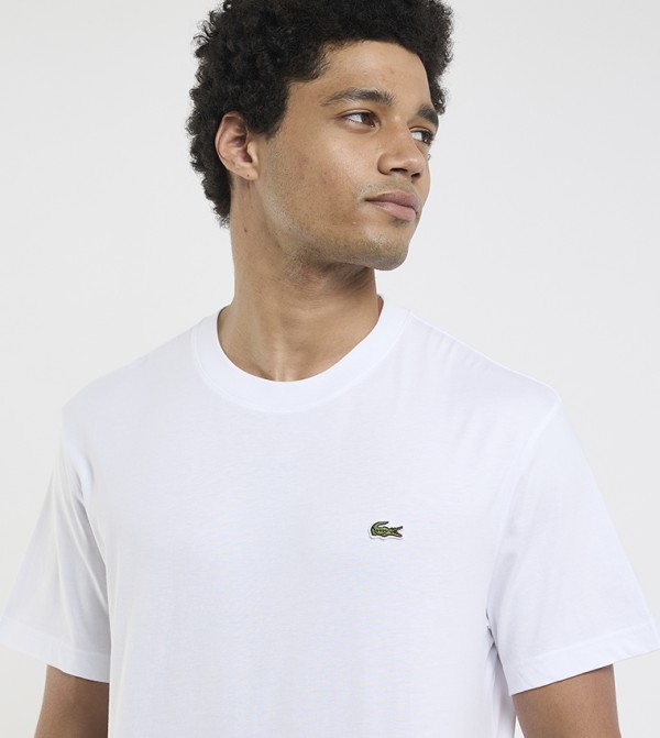 لاكوست لاكوست - أبيض  Round Neck T-Shirts