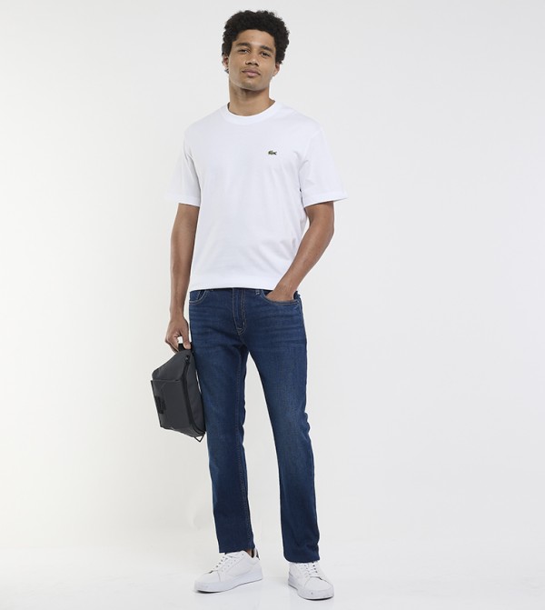 لاكوست لاكوست - أبيض  Round Neck T-Shirts