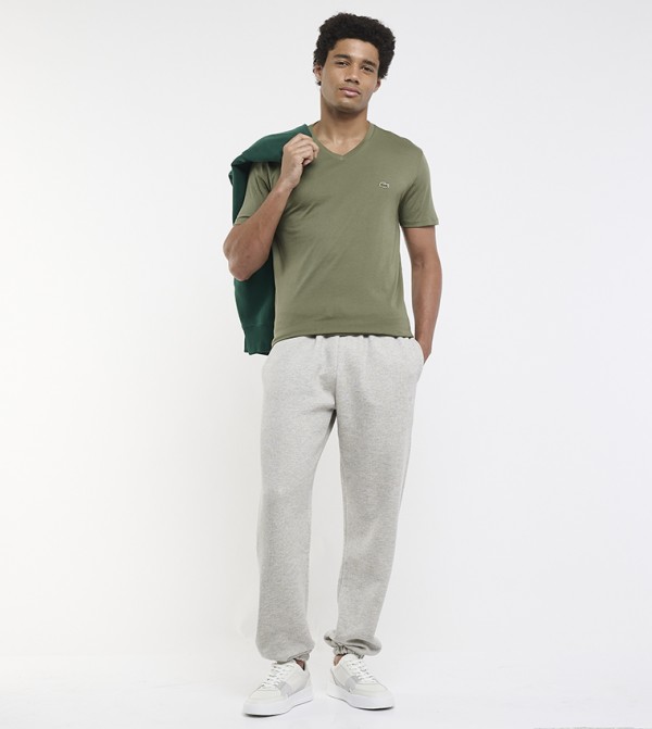 Lacoste Lacoste - Khaki V-Neck T-Shirts