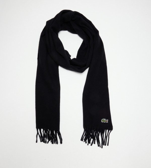 Lacoste  Scarves - Black Knitted Scarves