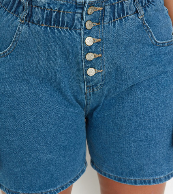 Trendyol Trendyol Plus Size - Blue Denim shorts