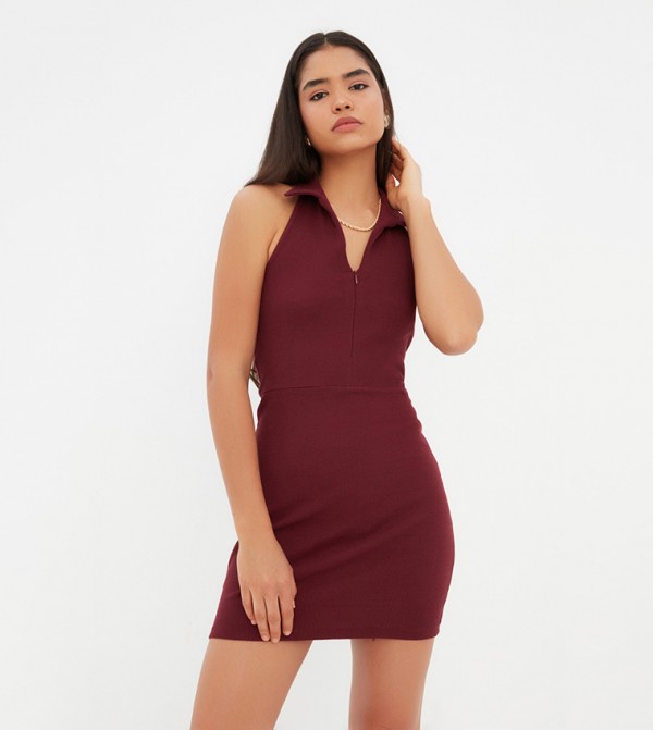 Trendyol  Dresses - Burgundy Casual Dress