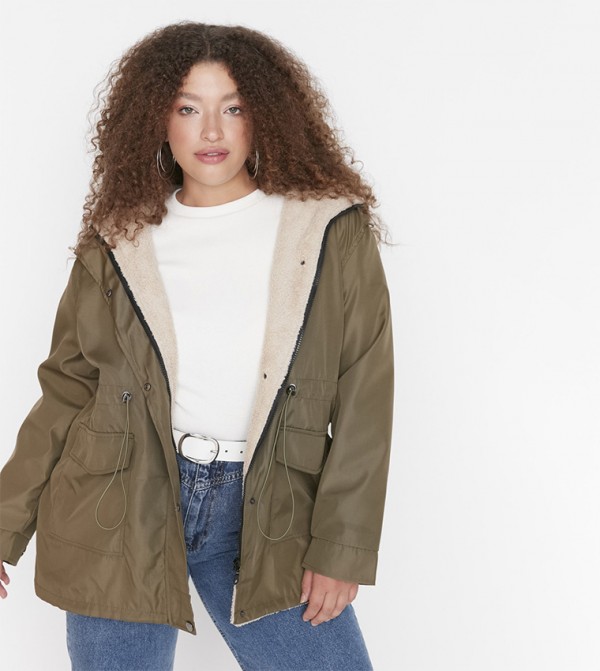 Trendyol Trendyol Plus Size - Khaki Jackets & Coats