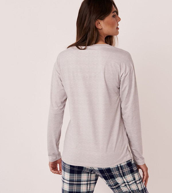 La Vie en Rose  - Grey Sleep Tops & Tees