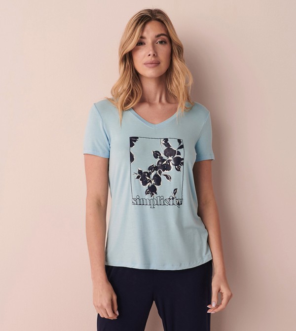 لافي ان روز  ملابس نوم - أزرق بلايز نوم