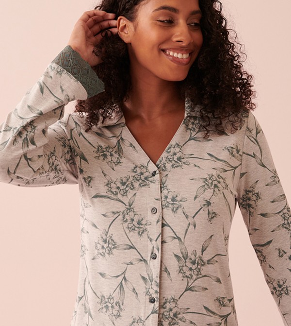 La Vie en Rose La Vie en Rose - Grey Sleep Tops & Tees