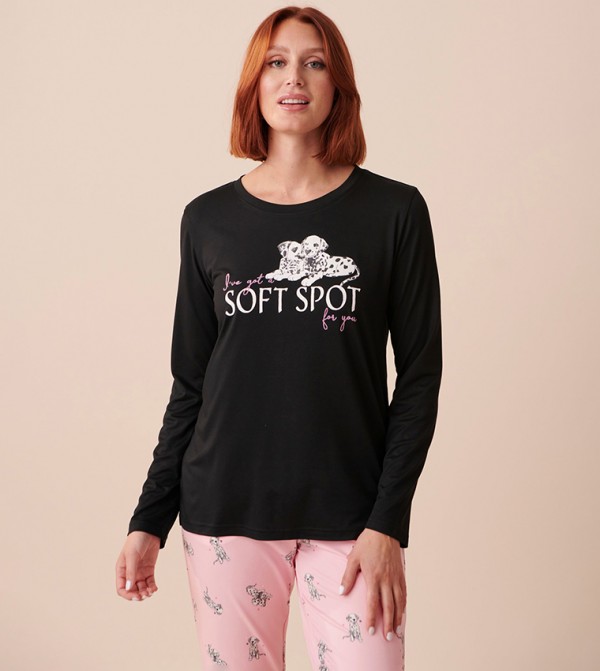 La Vie en Rose La Vie en Rose - Black Sleep Tops & Tees