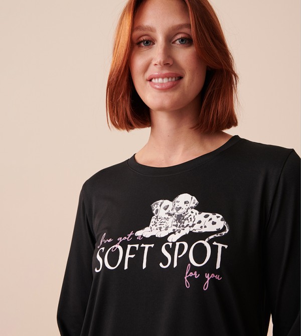 La Vie en Rose La Vie en Rose - Black Sleep Tops & Tees