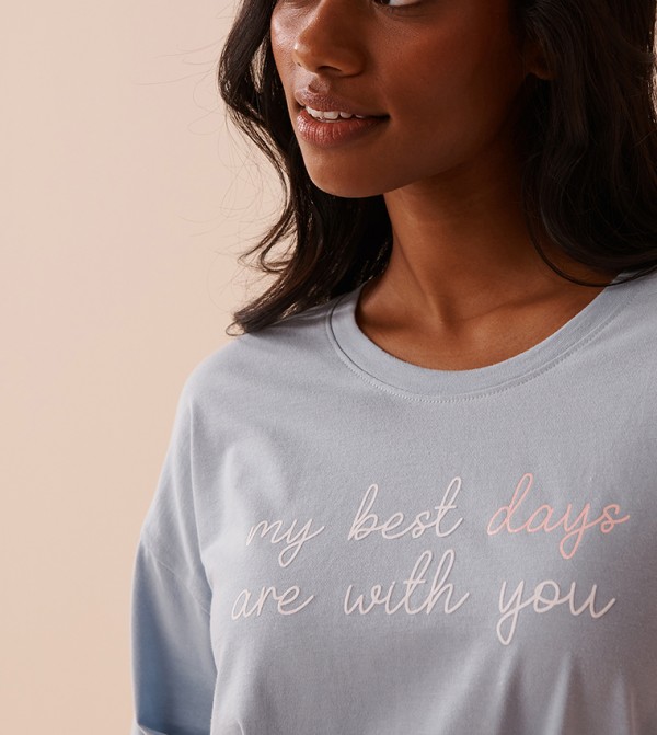 La Vie en Rose Sleepwears & Loungewears - Light Blue Tops