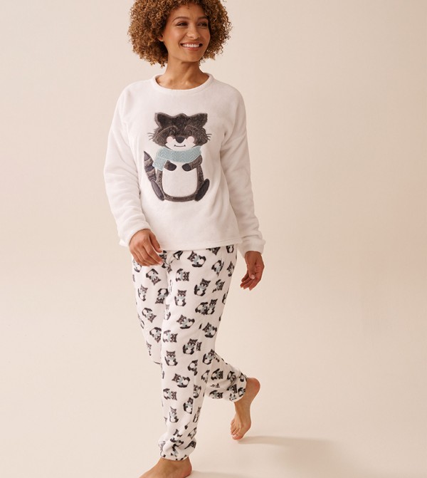لافي ان روز  ملابس نوم - أبيض  Pyjama Set