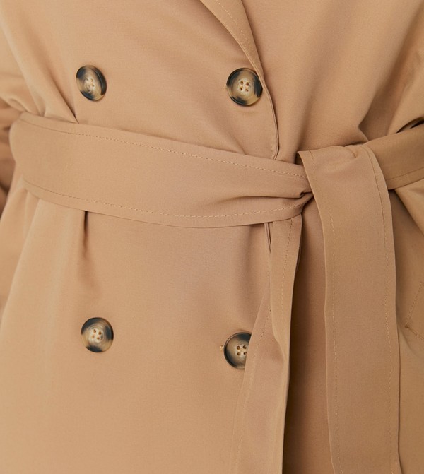 Trendyol Trendyol Plus Size - Brown Overcoat