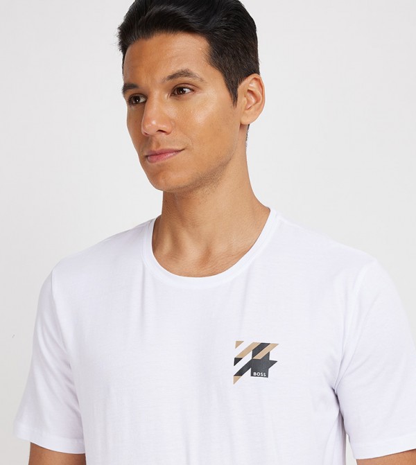 BOSS BOSS - White Round Neck T-Shirts