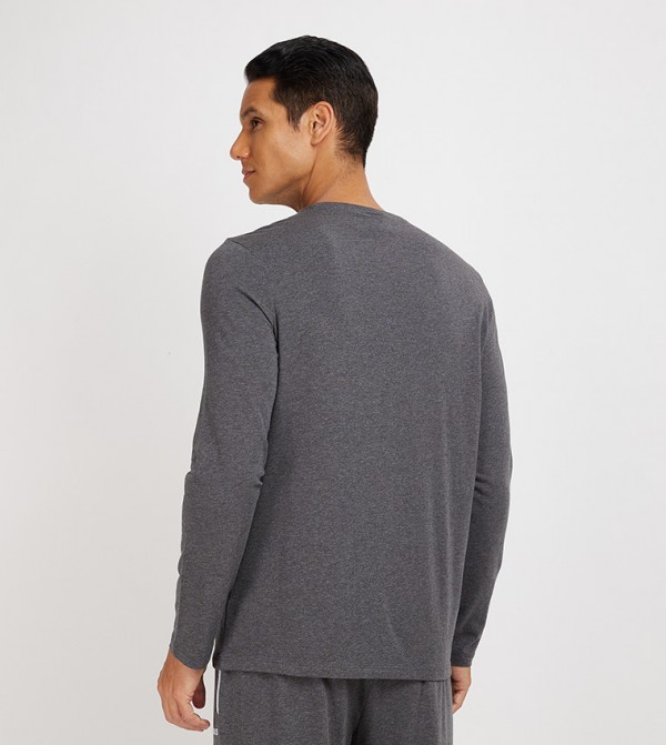 BOSS BOSS - Grey Round Neck T-Shirts
