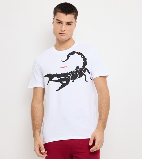 HUGO HUGO - White Round Neck T-Shirts