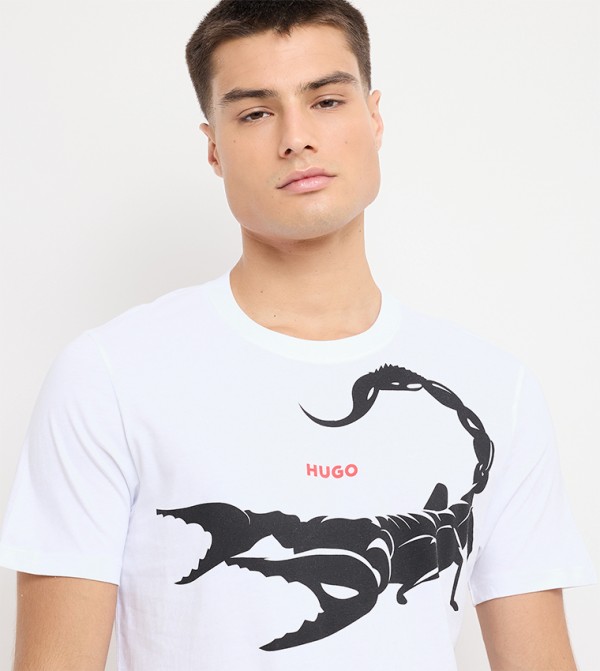 HUGO HUGO - White Round Neck T-Shirts
