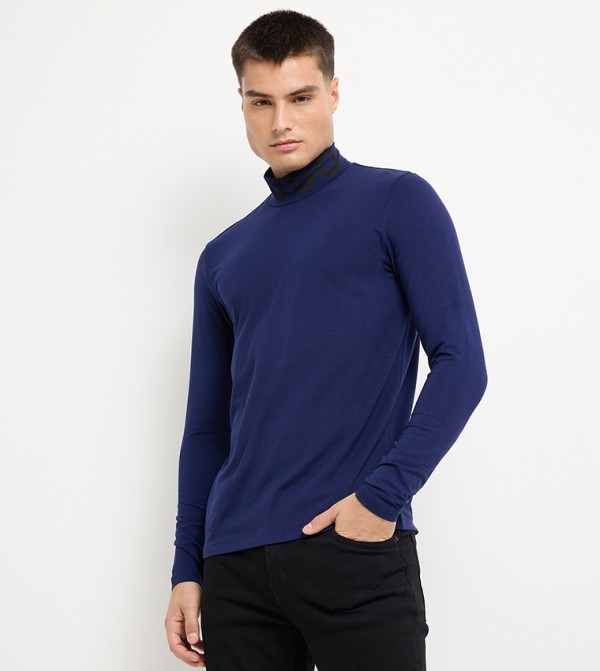 HUGO Hugo - Navy Round Neck T-Shirts