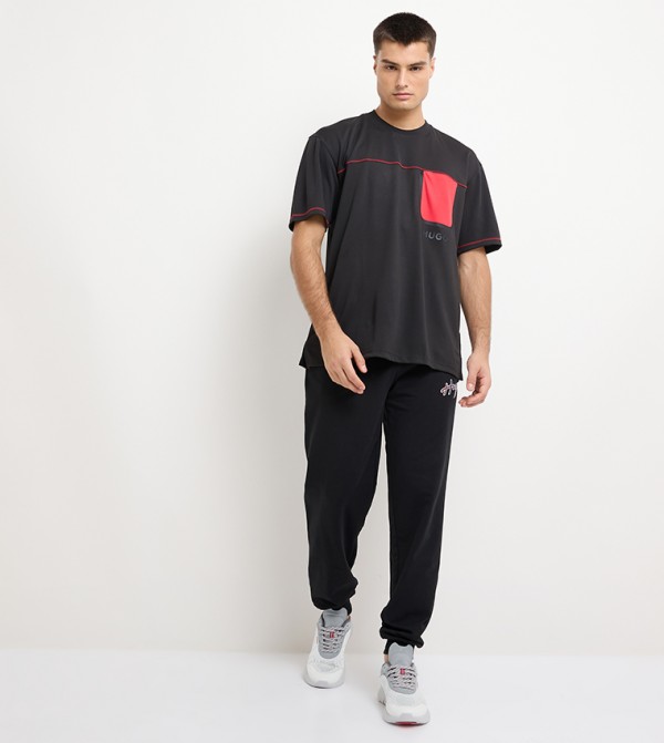 HUGO HUGO - Black Round Neck T-Shirts