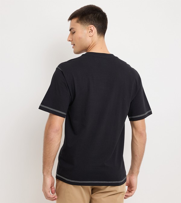 HUGO HUGO - Black Round Neck T-Shirts