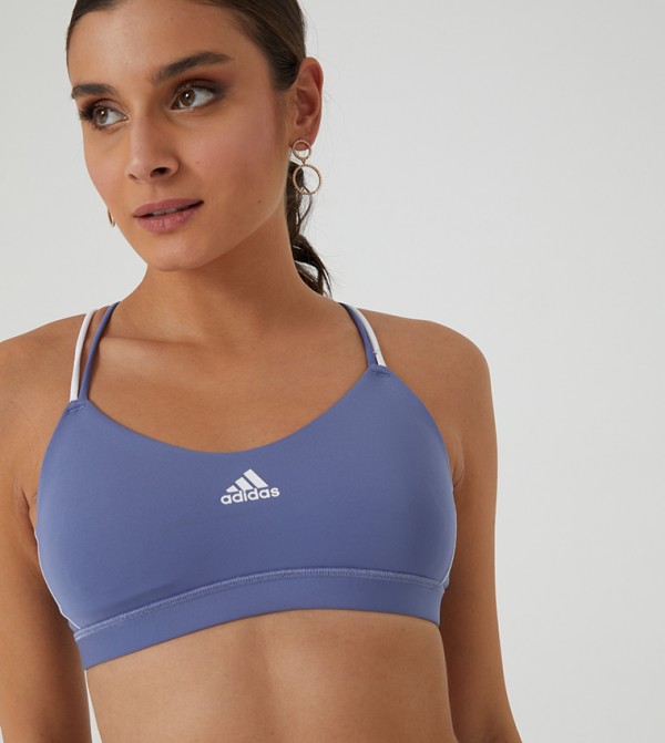 اديداس  ملابس رياضة - أزرق حمالات الصدر الرياضية