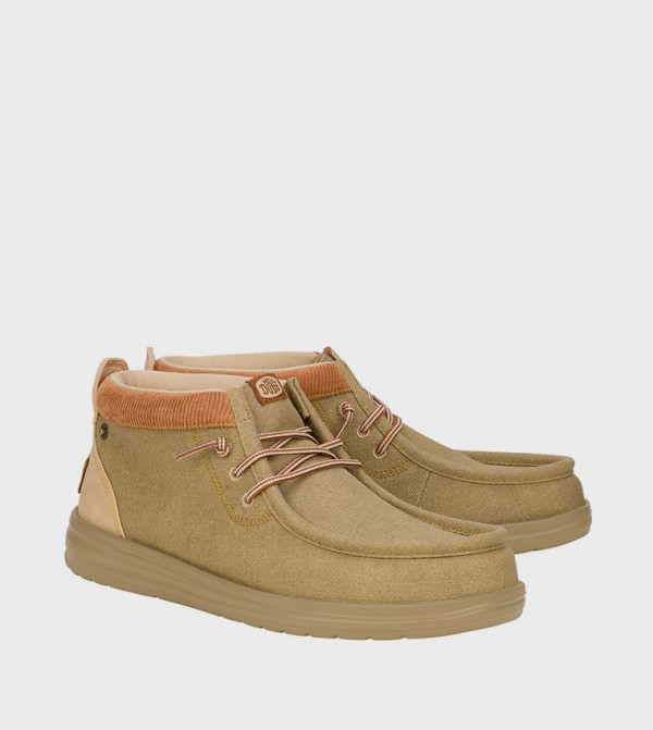 هاي دود  أبوات - بيج Lace up Boots